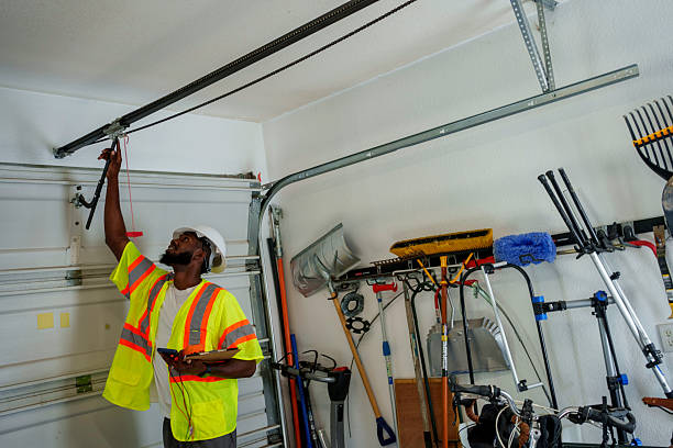 Professional Garage Door Panel Replacement technician working in Franklinville, NC